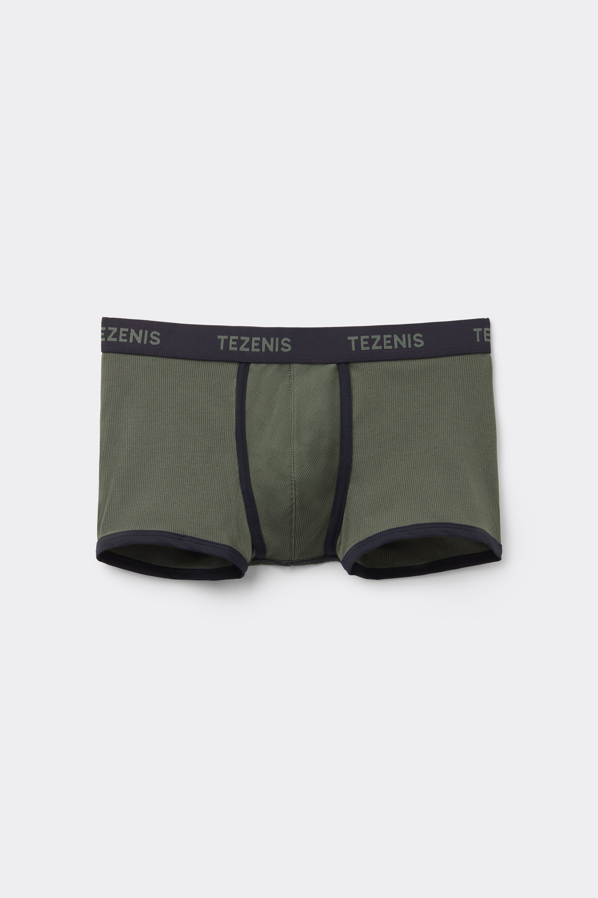 Ribbed Cotton Boxers with Logo Elastic