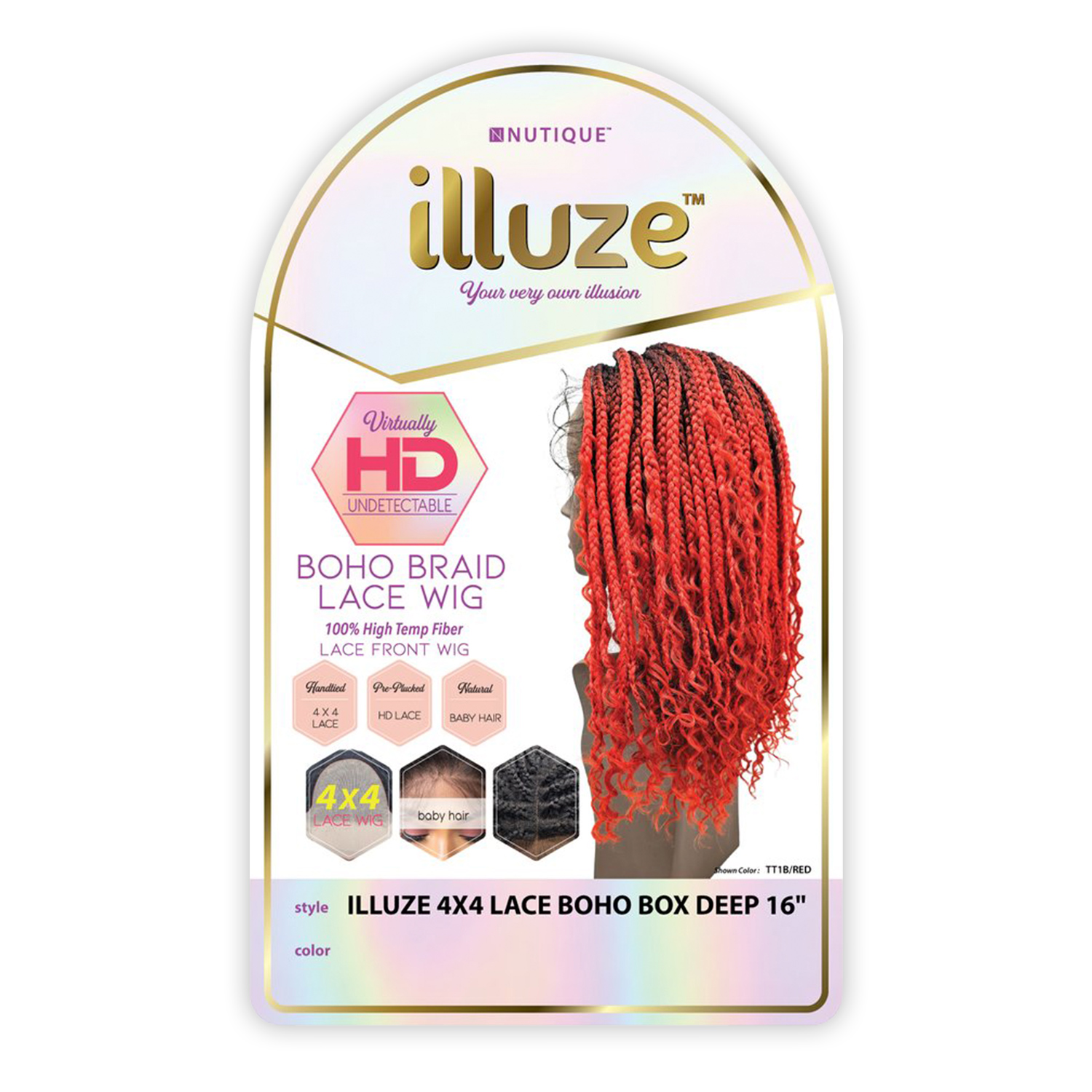 Nutique HD Braided Lace Front Wig Glueless Illuze 4X4 Lace Boho Box Deep 16