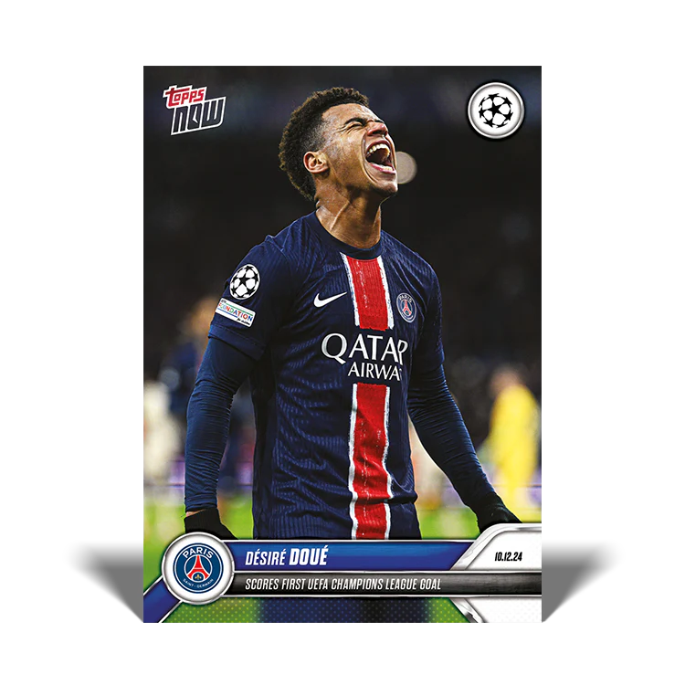 Désiré Doué - Scores first UEFA Champions League goal - 24/25 UCC Topps NOW® Card 64