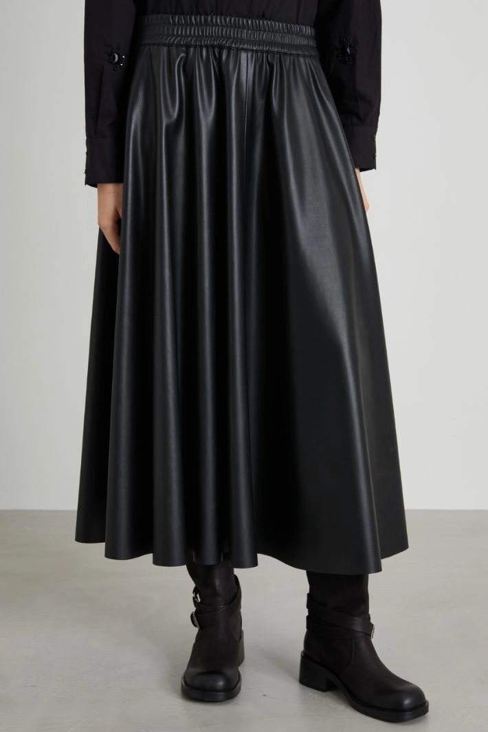 Faux leather skirt - BLACK