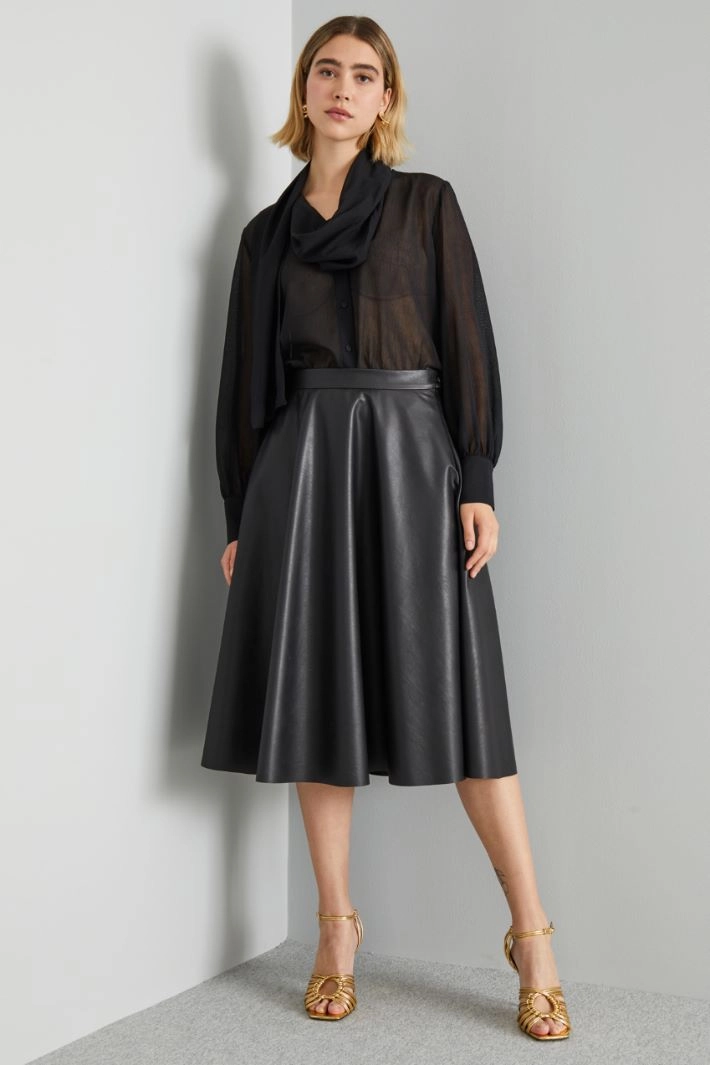 Blouse with maxi foulard - BLACK