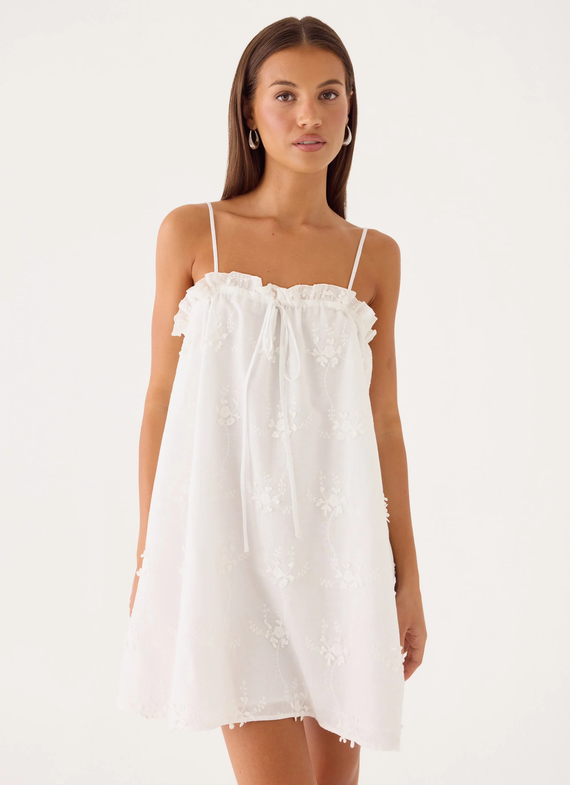 Mianna Cotton Mini Dress - White