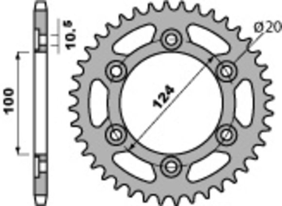 PBR Sprocket, C45 Steel Standard 1027 - 520Ref: PBR00017A / 1075230010