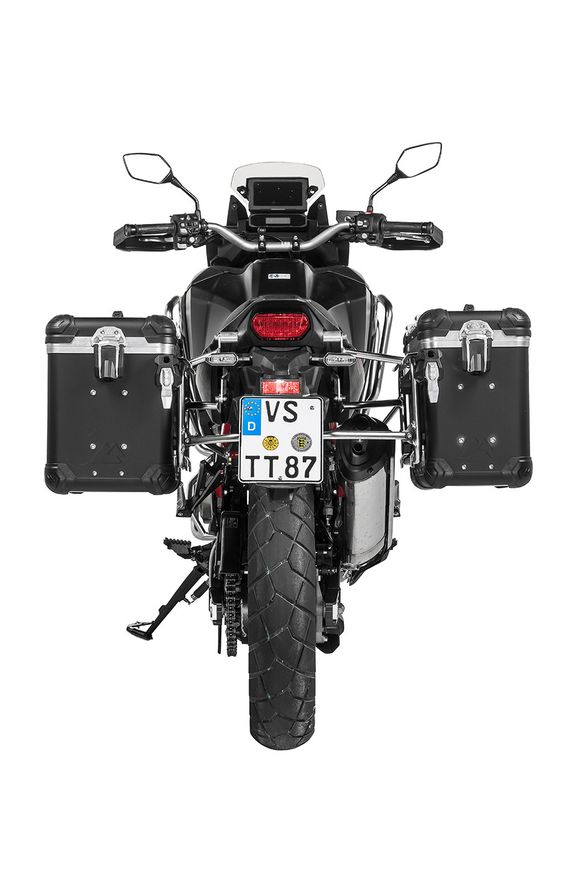 Touratech suitcase Complete kit ZEGA Evo 38/45 - Gray support included - Black anodizedRef: Trt01814A / 01-403-6837-0