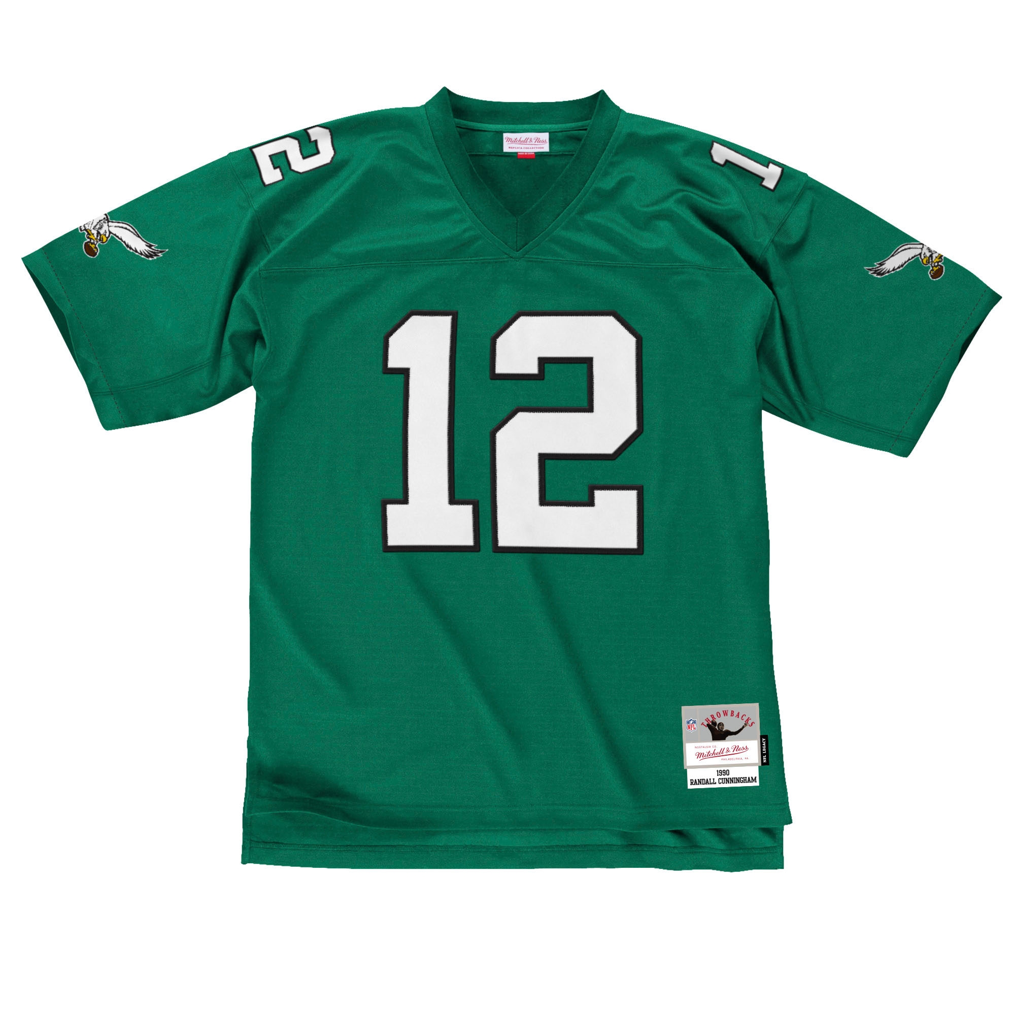 Randall Cunningham #12 Philadelphia Eagles 1990 Legacy Throwback NFL Jersey Green