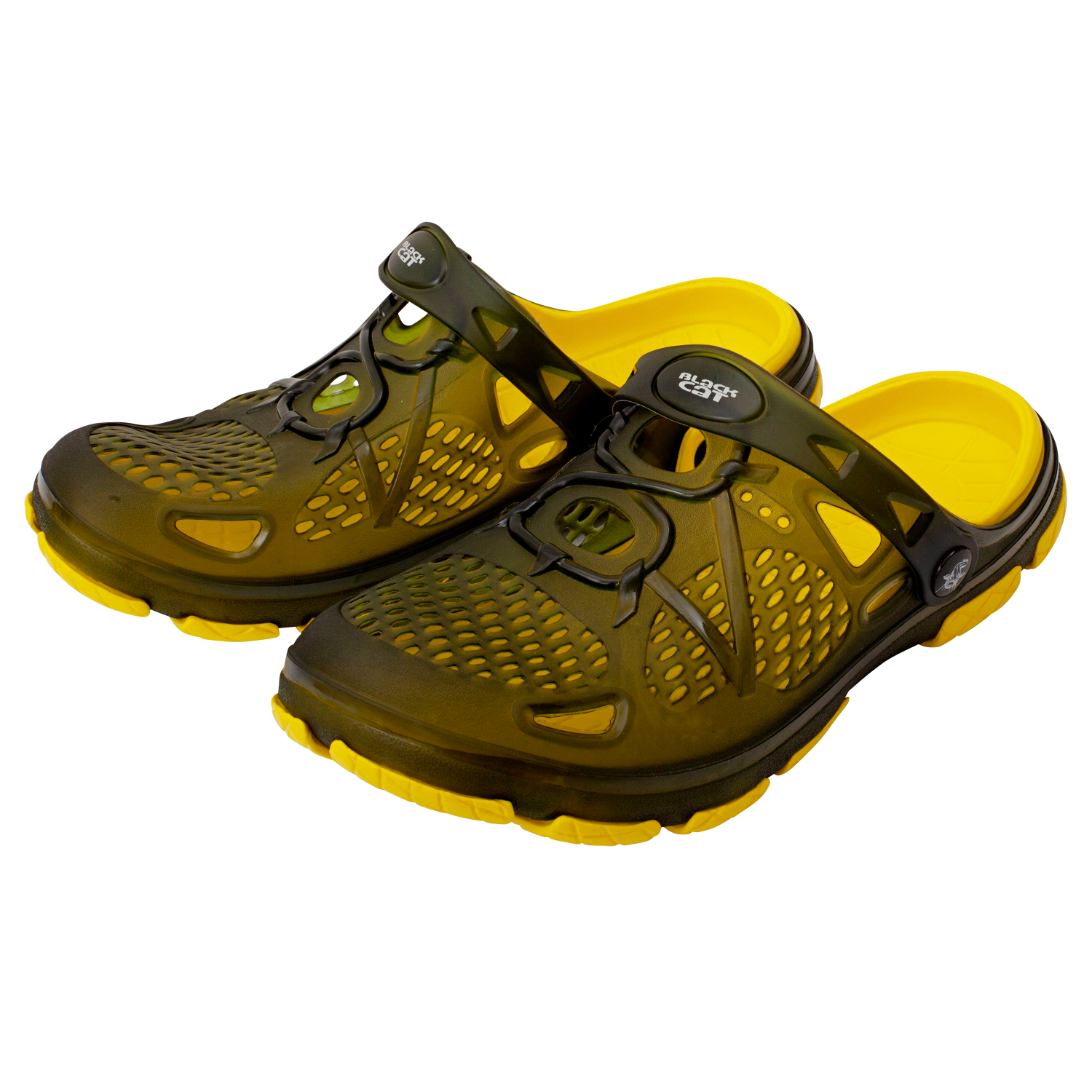 Black Cat Cat Clogs Unisex (Black\/Yellow)