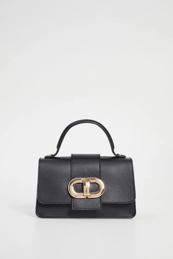 Hammered leather bag - BLACK