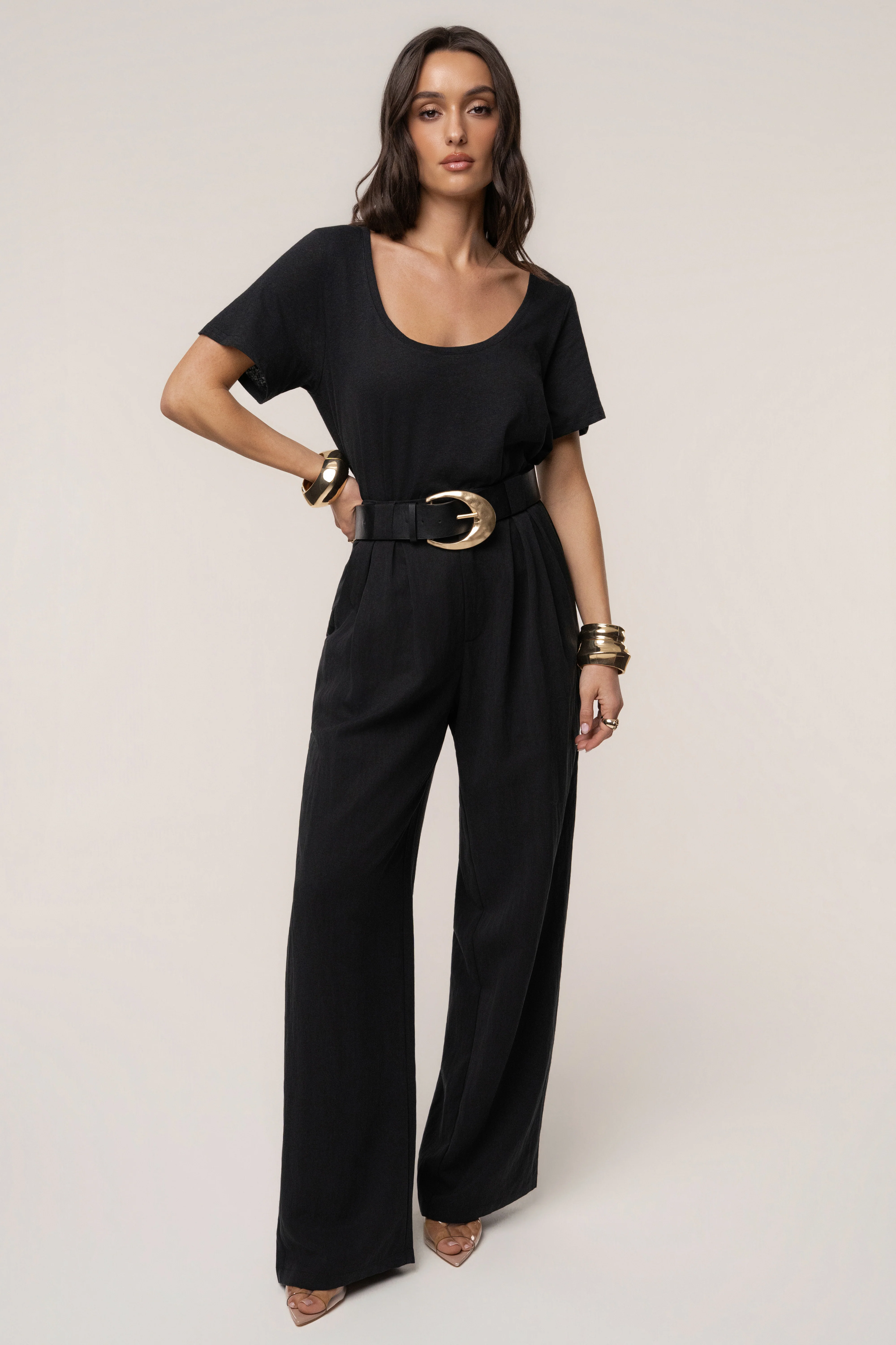 Black At Ease Scoop Top