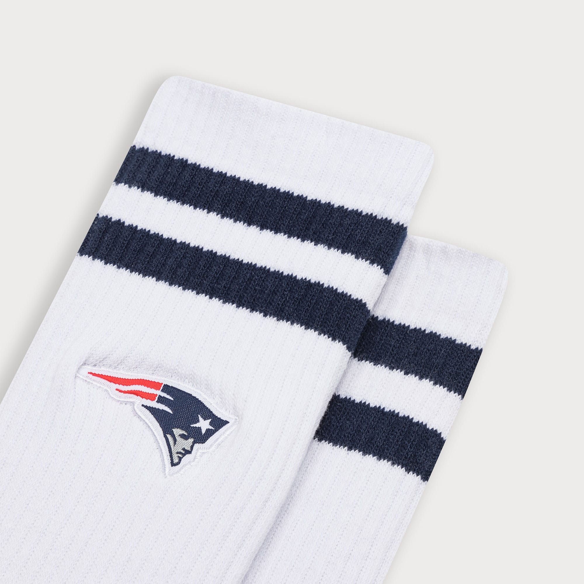 New England Patriots L&L '90 Classics NFL Crew Socks White