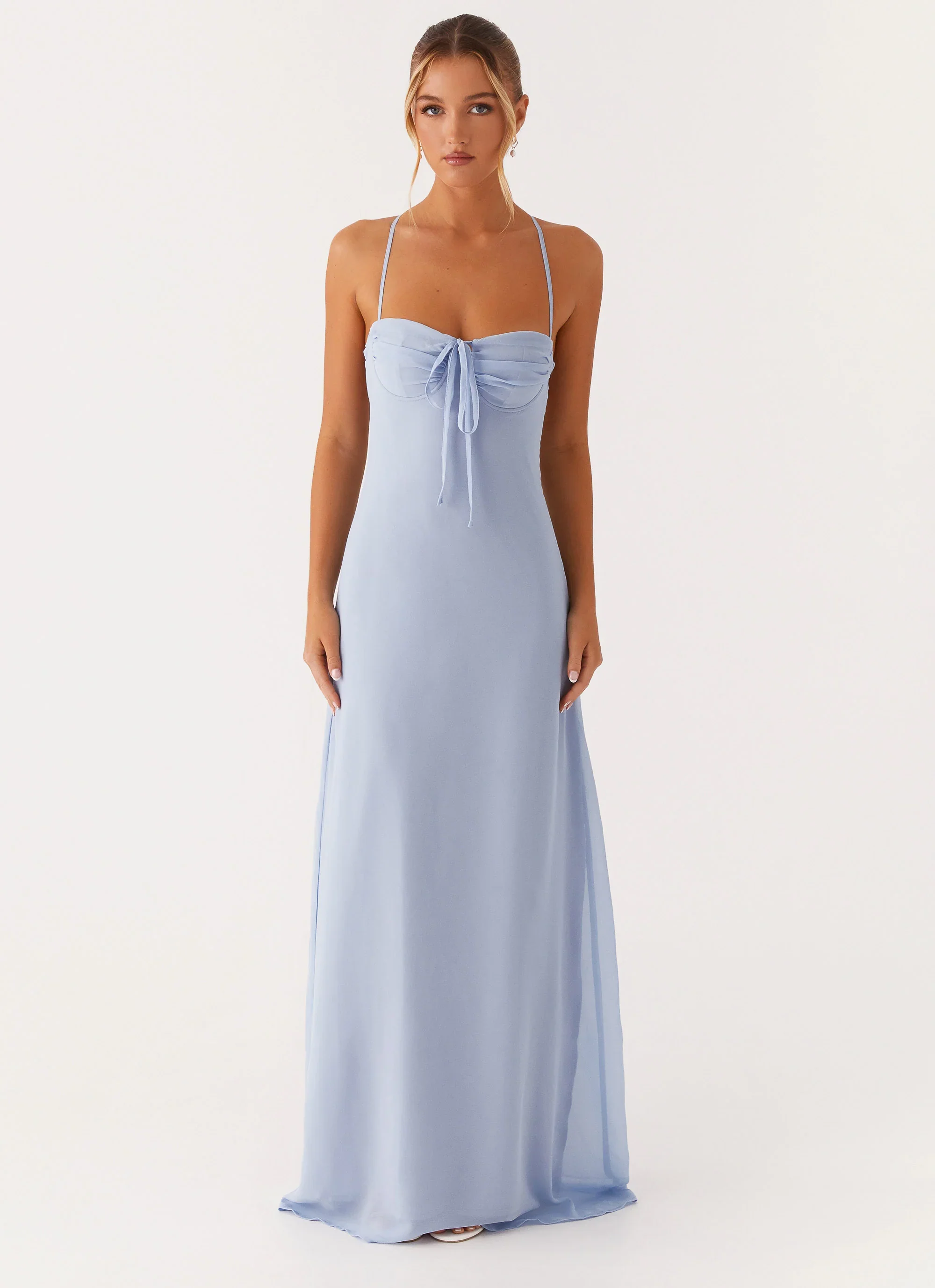 Aveline Bustier Maxi Dress - Blue
