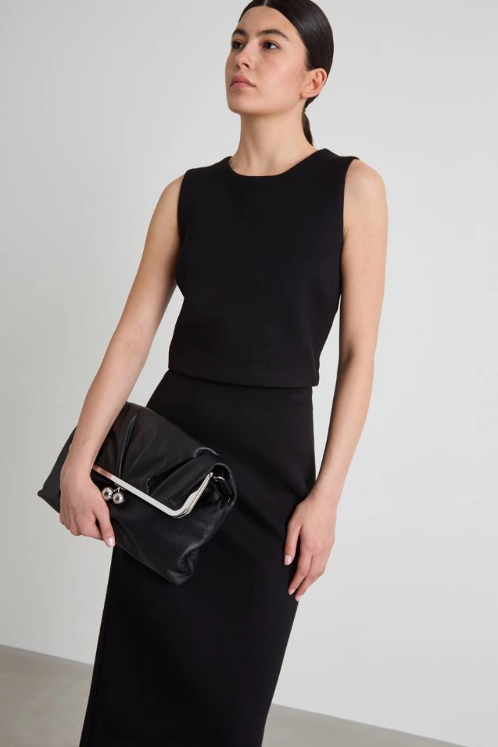 Compact jersey top - BLACK