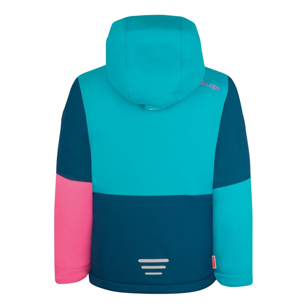 Trollkids Hallingdal Ski Jacket Kids - Dark Turquoise/Madeira Blue/Light Magenta
