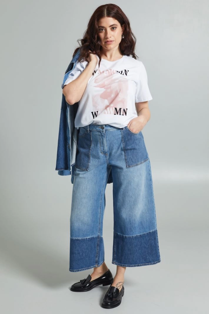 T-shirt with front print - WHITE PINK RED