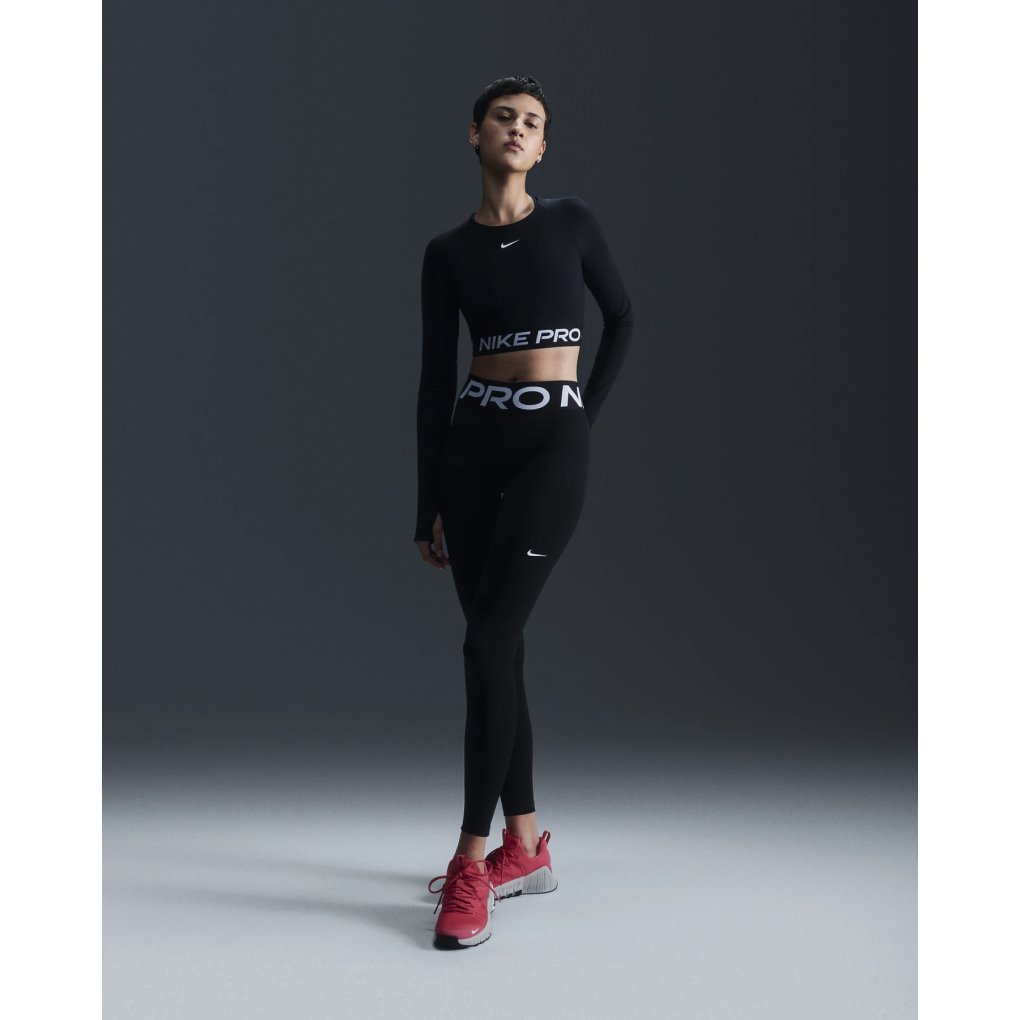 Nike Pro Dri-FIT Crop Long Sleeve Women - black/white FV5484-010