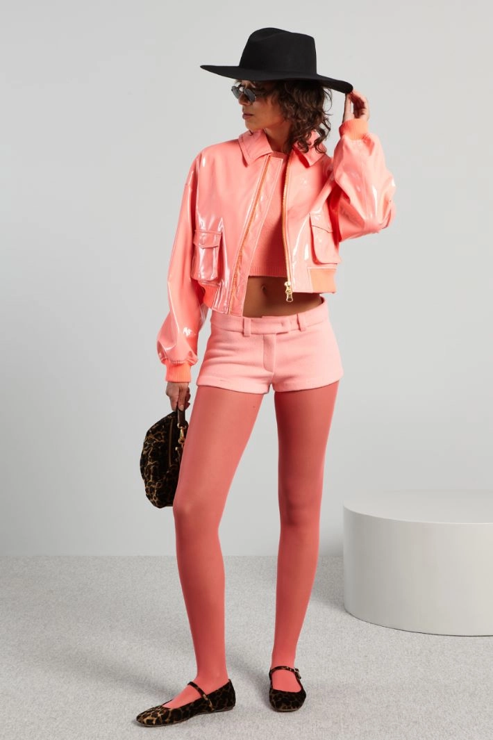 Wool drap shorts - PINK