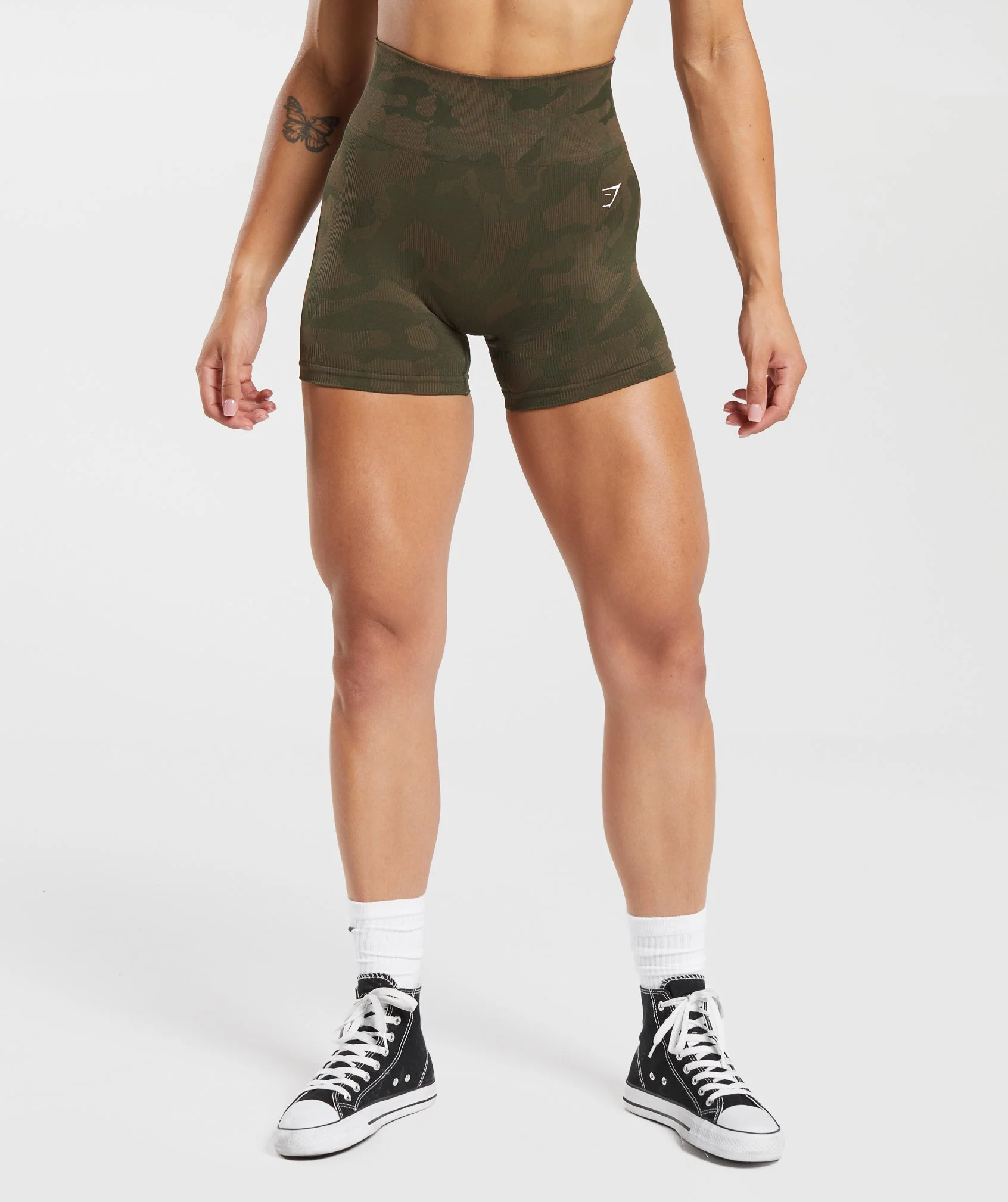 Adapt Camo Seamless Ribbed Shorts Winter Olive/Soul Brown