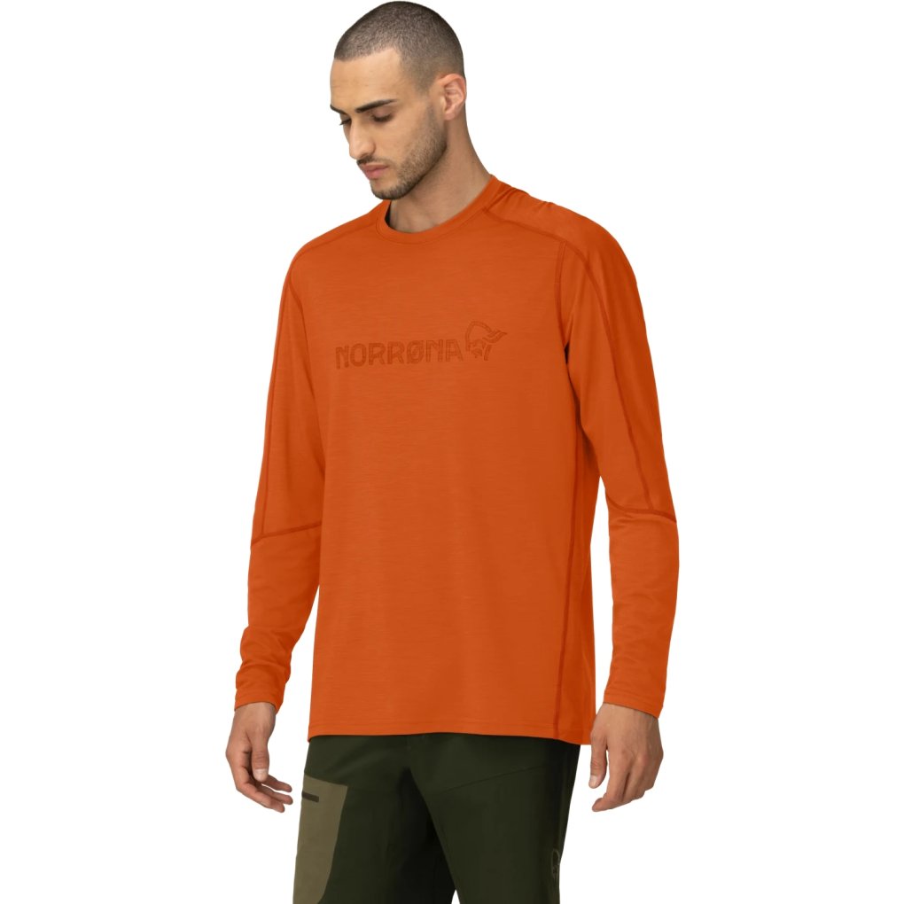 Norrona falketind equaliser merino round Neck Shirt Men - Gold Flame