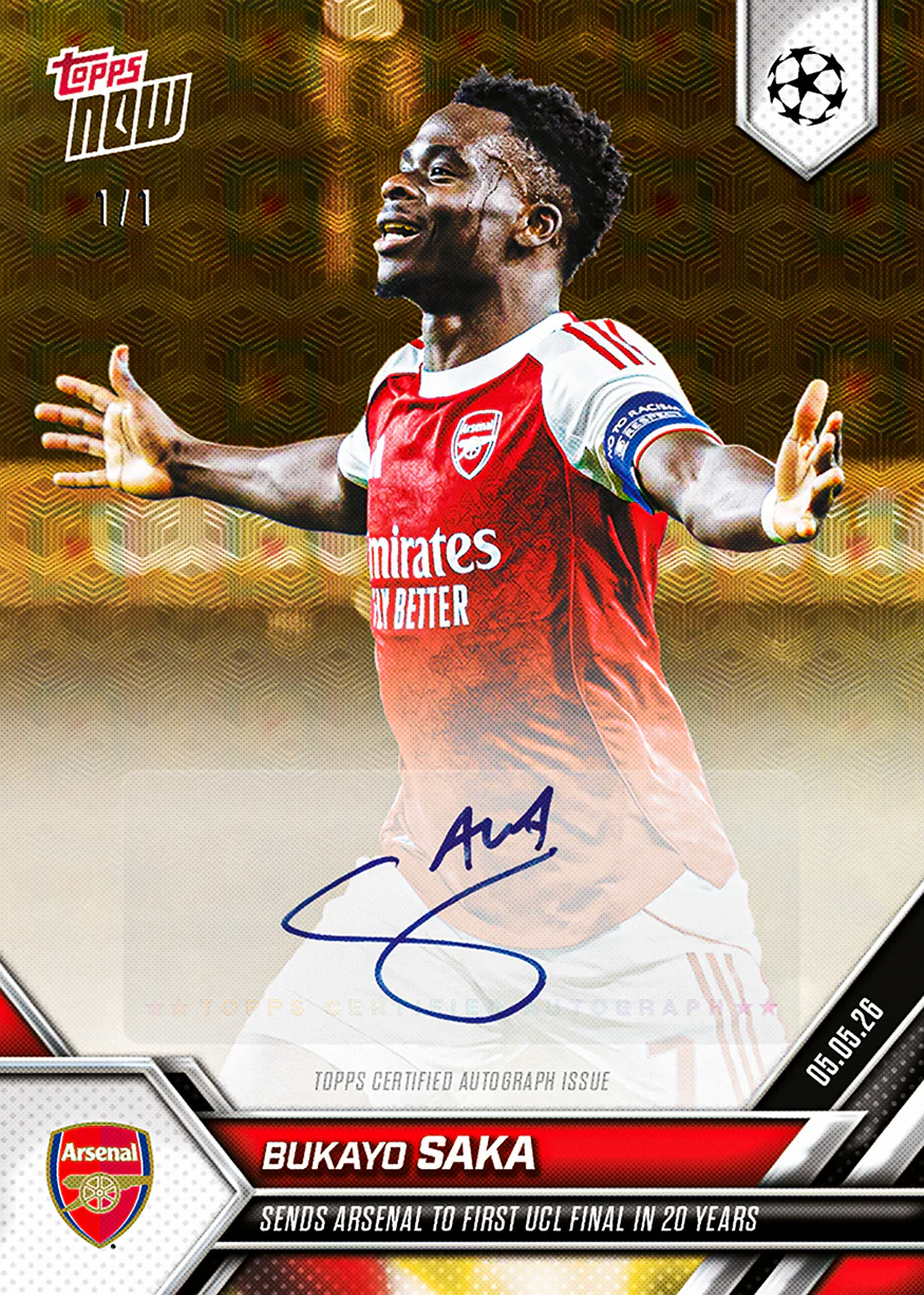 Bukayo Saka - 2025-26 UCL Topps NOW® - Card 132 - PR: 3744