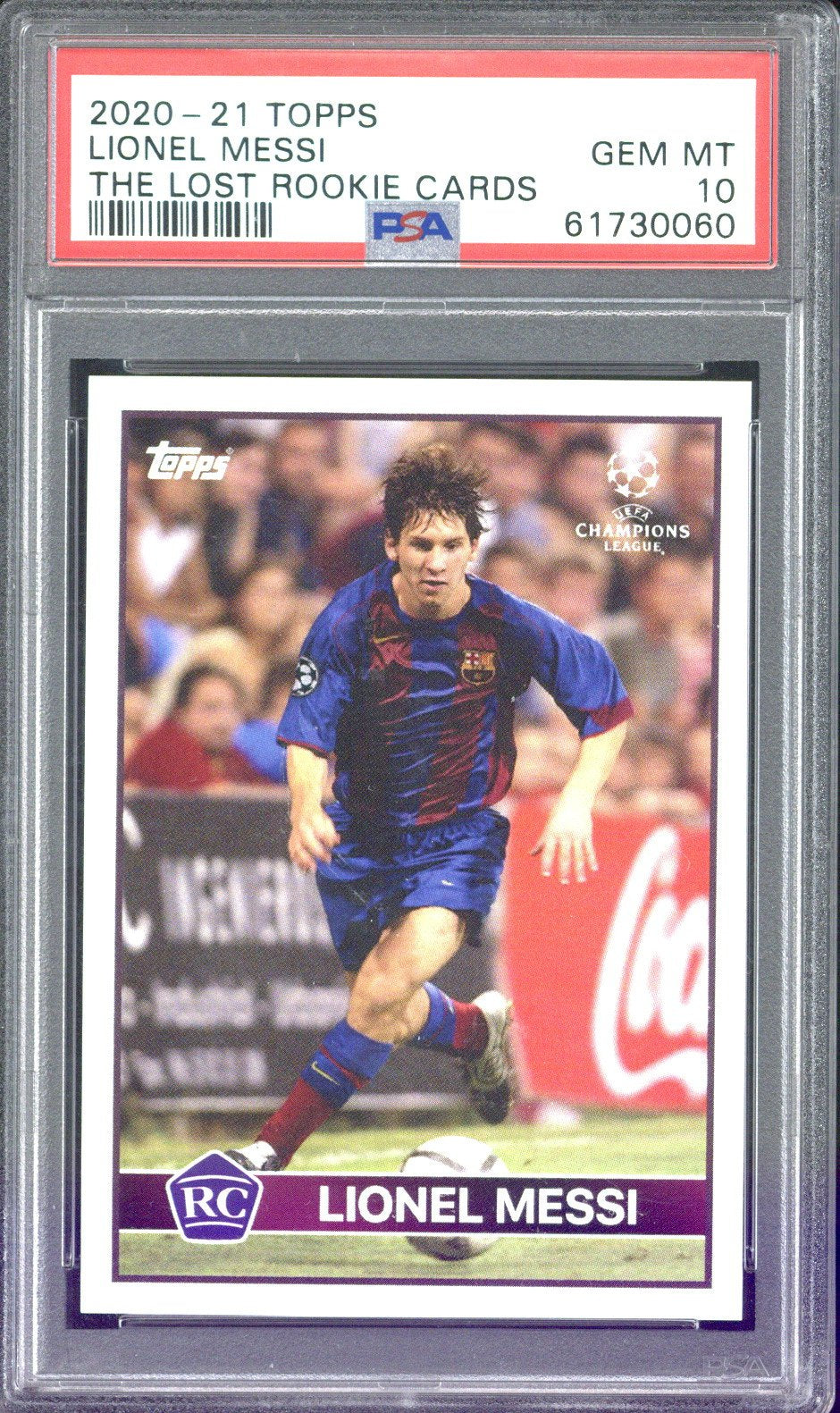 2020-21 Topps Lionel Messi The Lost Rookie Cards PSA 10