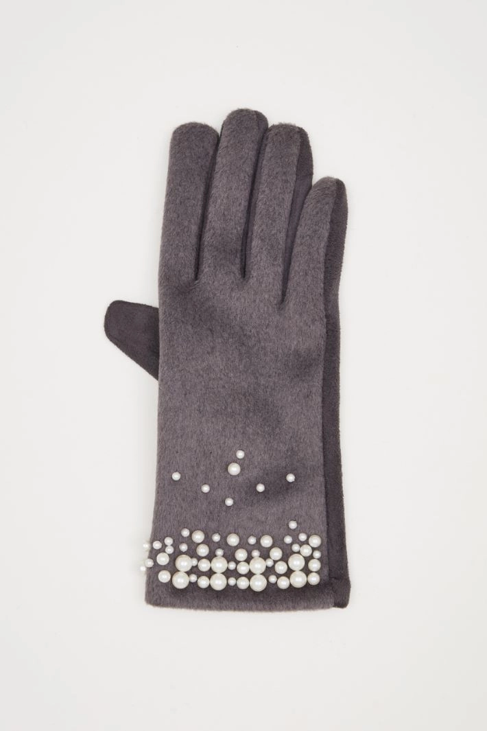 Beaded gloves - GREY