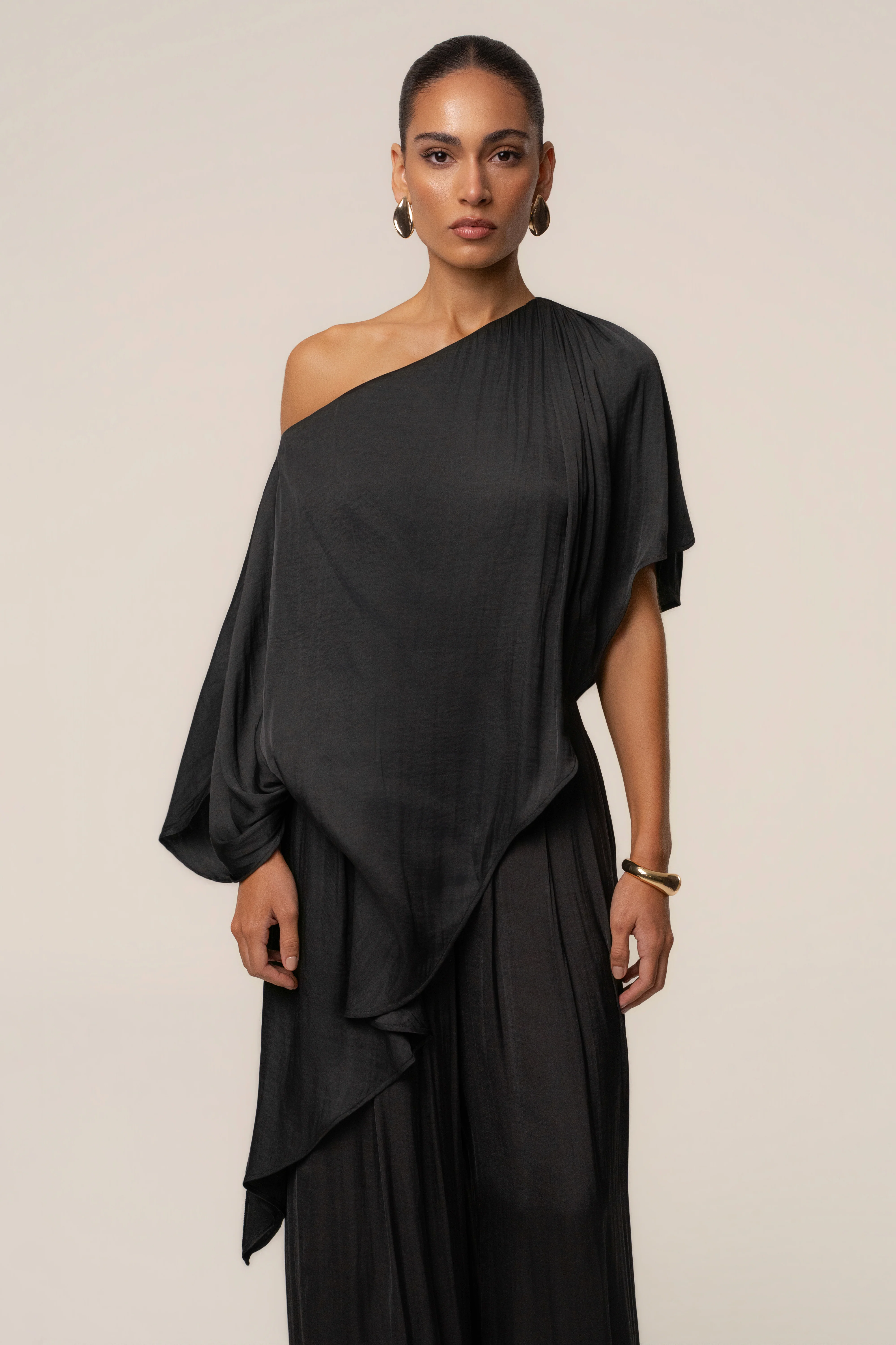 Black Brisa Drape Top