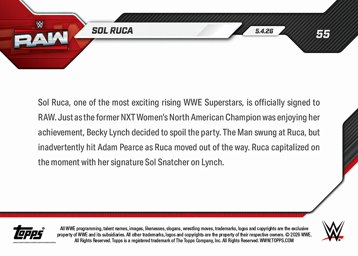 Sol Ruca - 2026 WWE Topps NOW® - Card 55 - PR: 1389