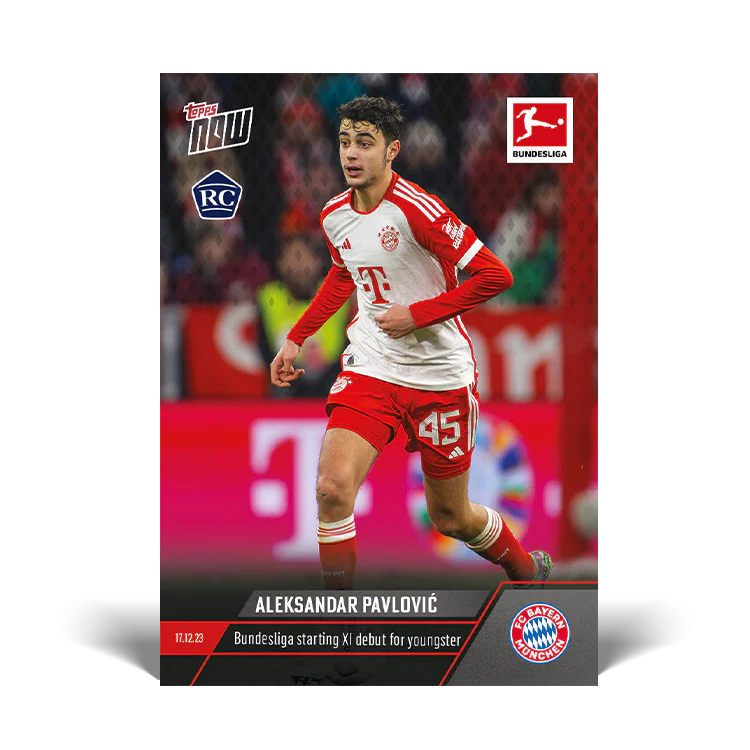 Topps UK - Aleksandar Pavlović - Bundesliga starting XI debut for youngster - Bundesliga TOPPS NOW® Card #87