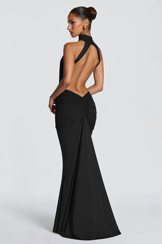 Sophisticated Backless Mermaid Fit Maxi Dress