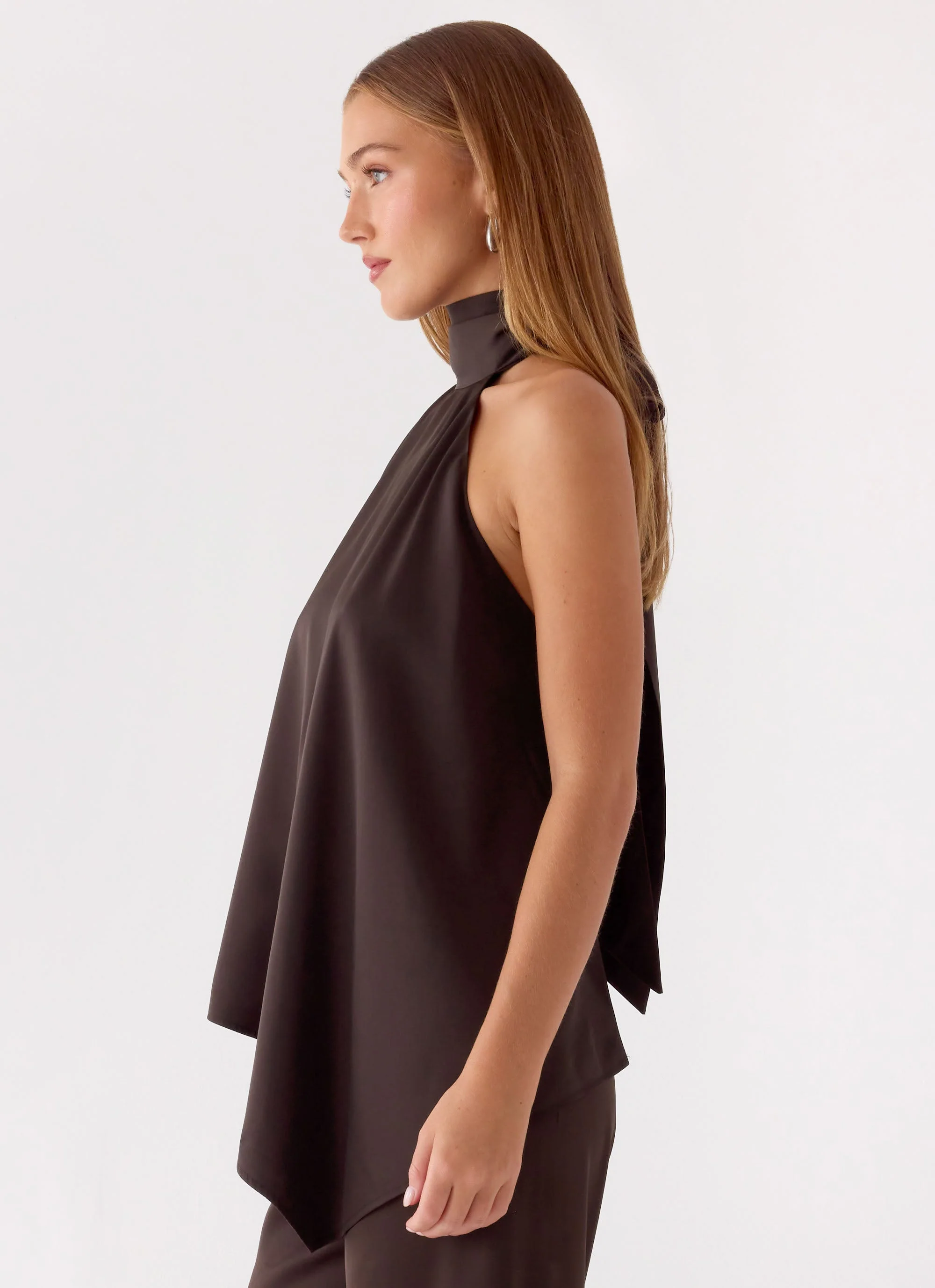 Marah Halter Top - Chocolate