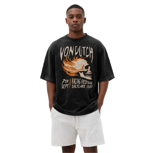 Von Dutch POSTER Short Sleeve T-Shirt - Gray / BlackRef: VDH0495