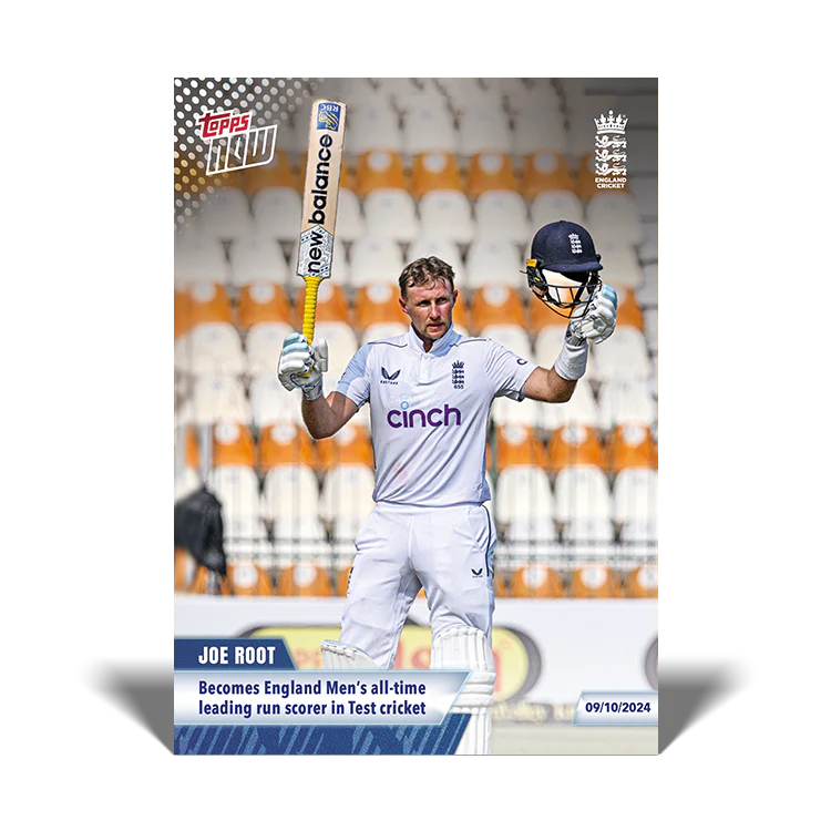 Joe Root - Becomes England Men’s all-time leading run scorer in Test cricket - 23/24 ECB Topps NOW® Card 31