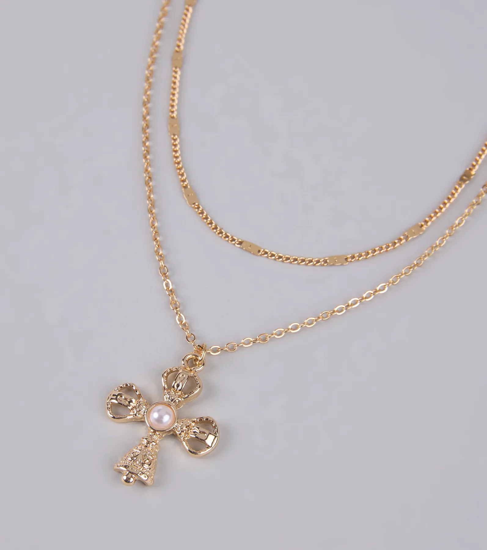 Fashionable Faith Layered Cross Pendant Necklace