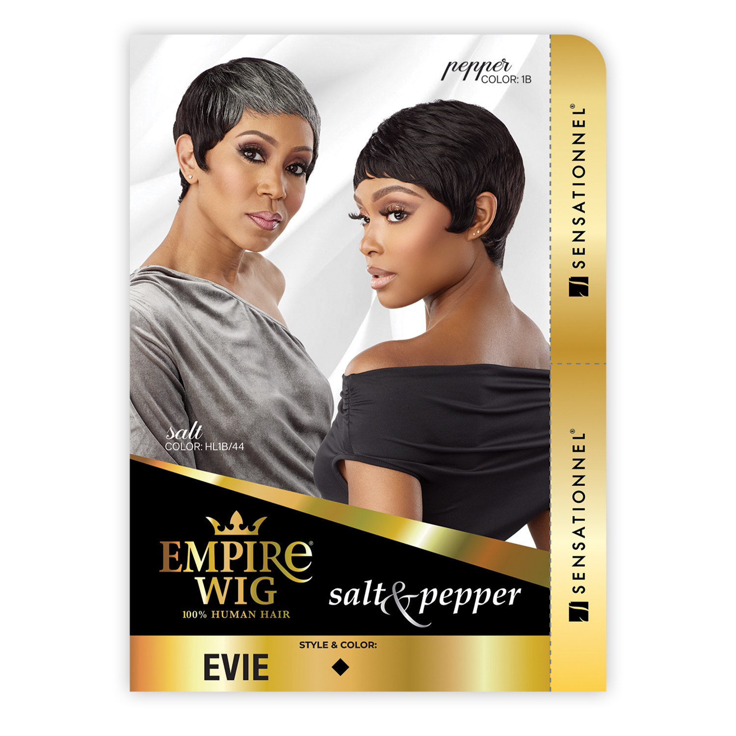 Sensationnel Human Hair Wig Empire Salt N Pepper Evie