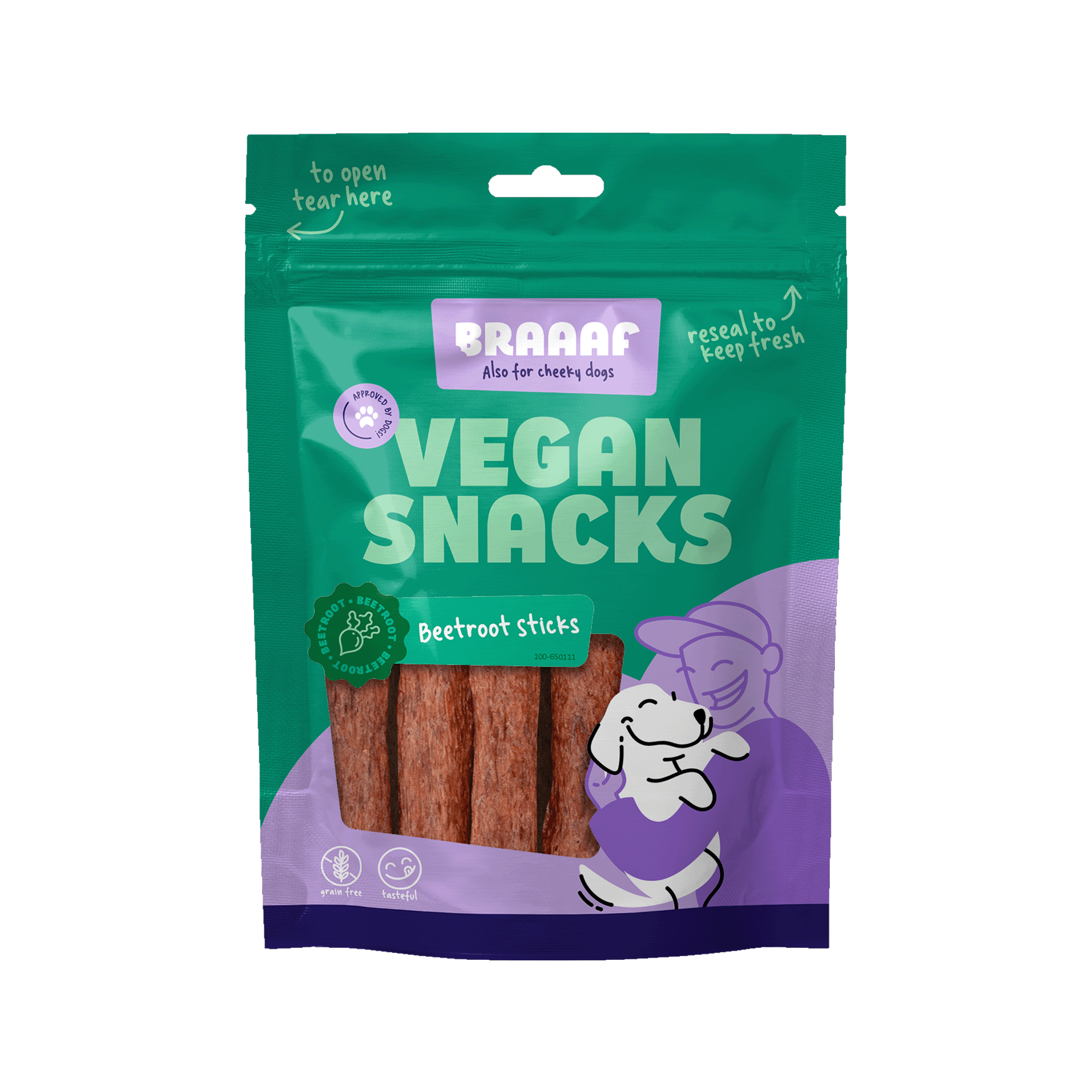 Braaaf  Vegan Snack Sticks - Spinach - 6 cm