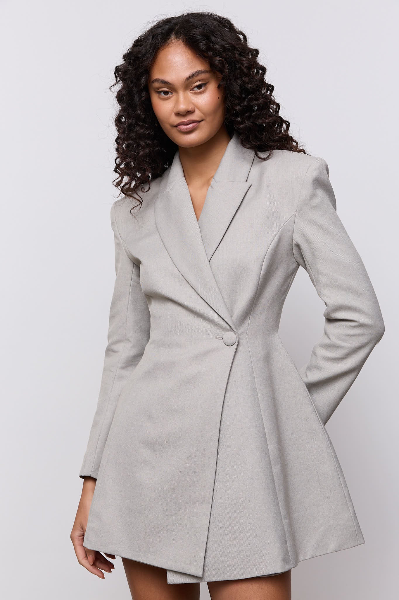 Wool Mix Tailored Blazer Dress