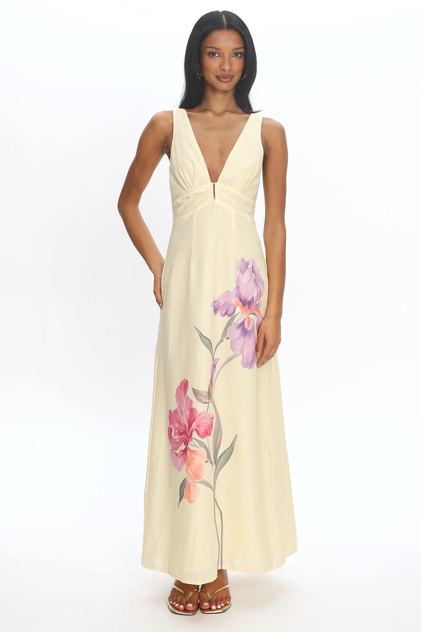 Meadow Bloom Maxi Dress Butter Yellow