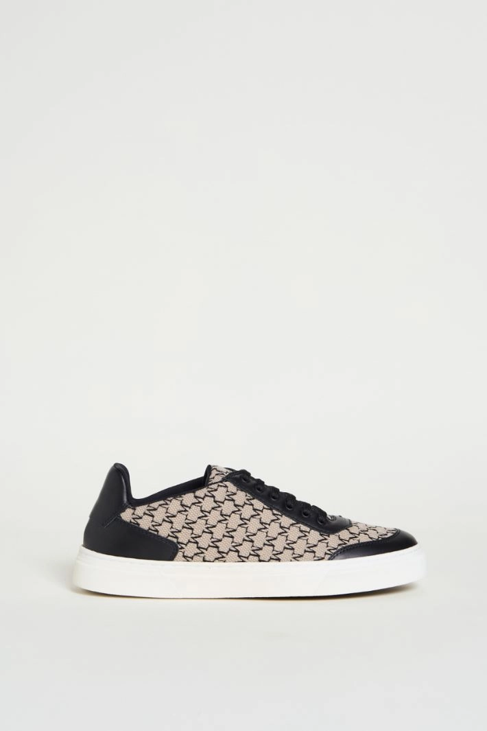Jacquard sneakers - BEIGE BLACK