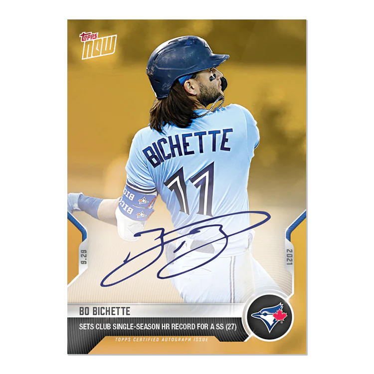 On-Card Auto # to 1 - Bo Bichette - 2021 MLB TOPPS NOW® Card 877F