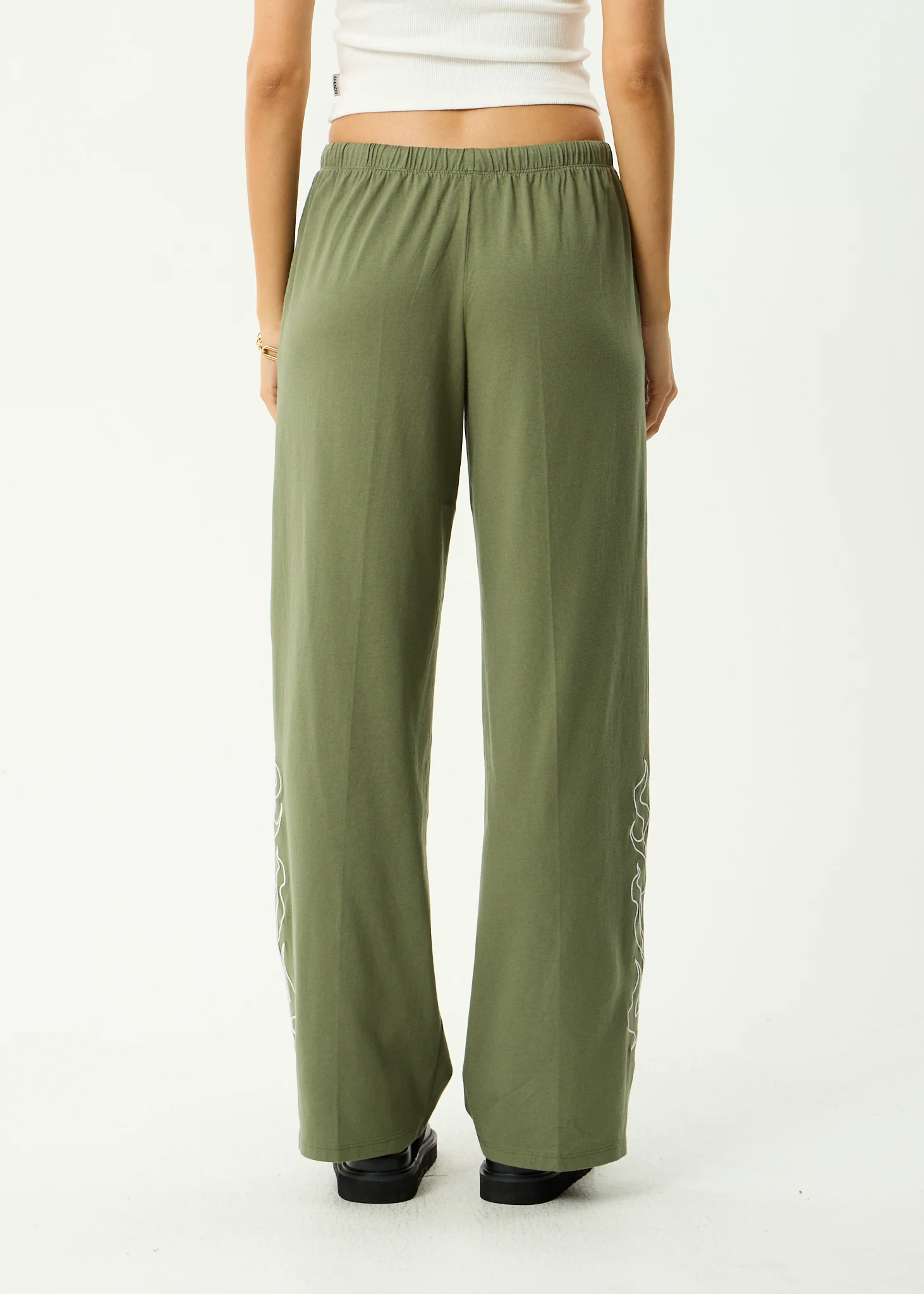 AFENDS Womens Dirts - Jersey Pant - Deep Olive