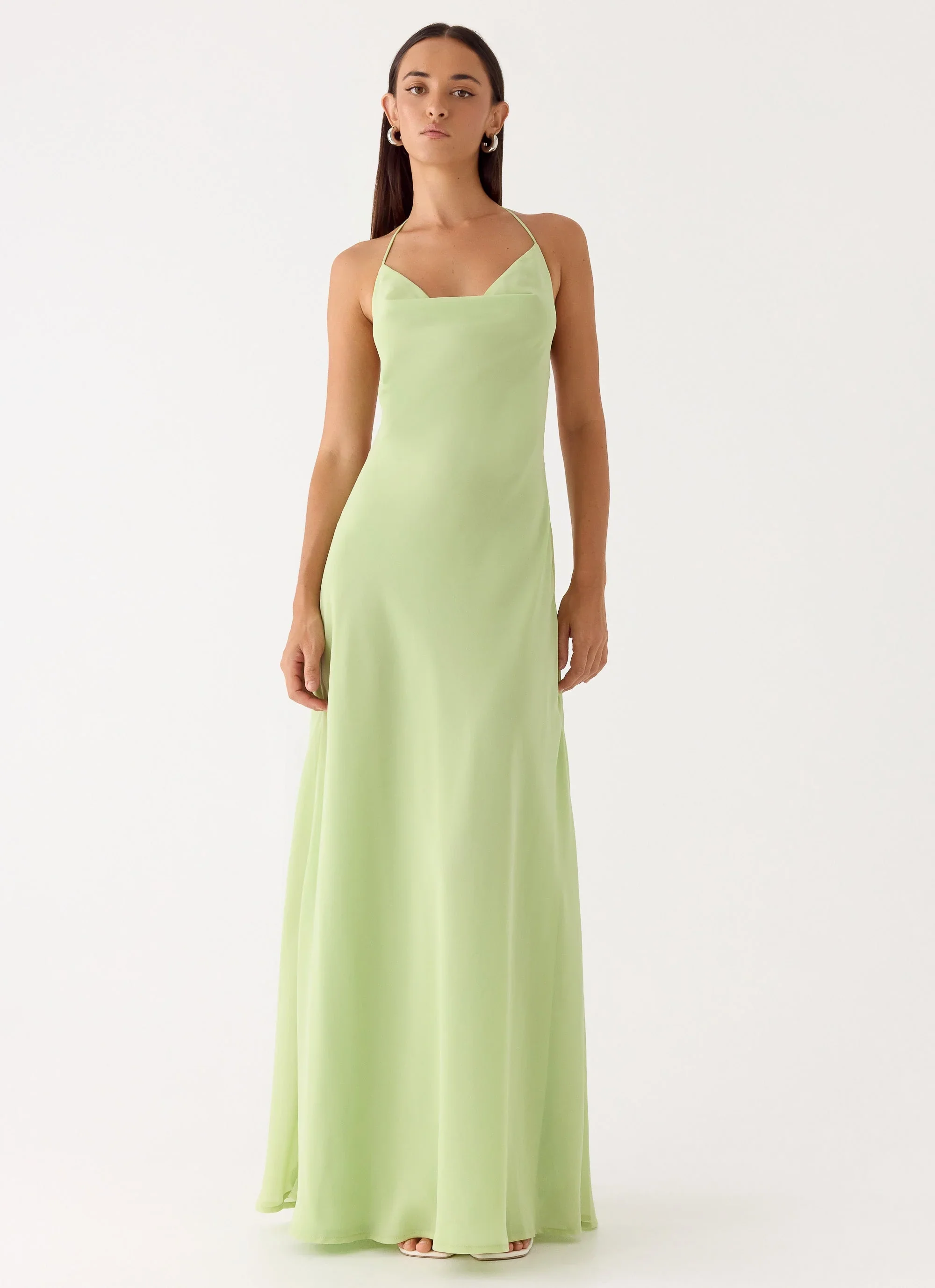 Morning Crush Cowl Maxi Dress - Lime