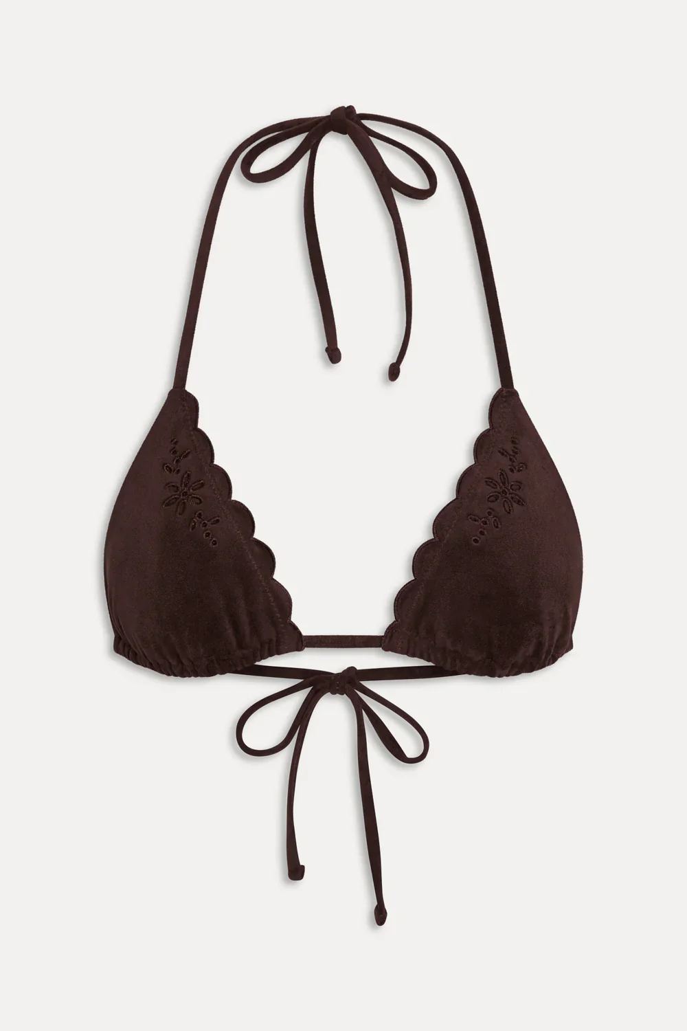 Nick Suede Triangle Bikini Top - Desert Suede