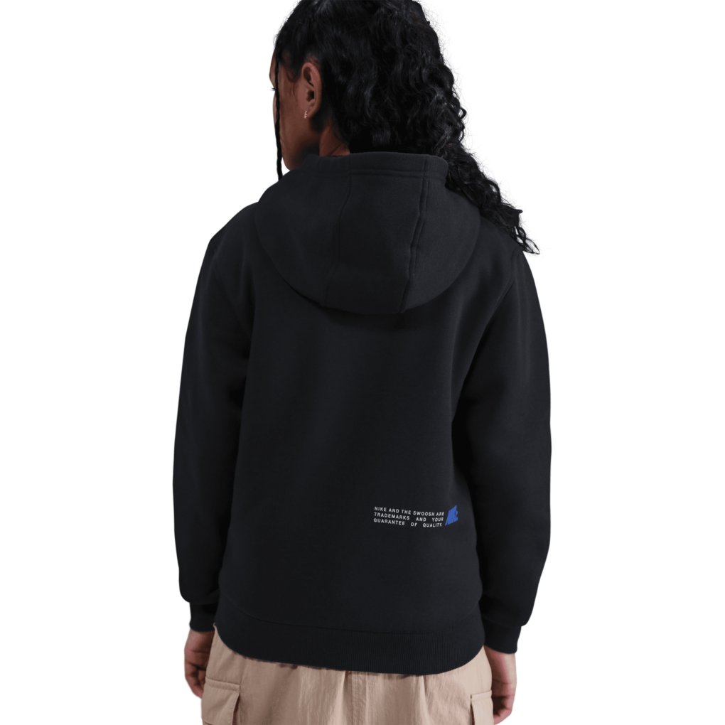 Nike Sportswear Club Brand Fleece Hoody Kids - black/safety orange HV0392-010
