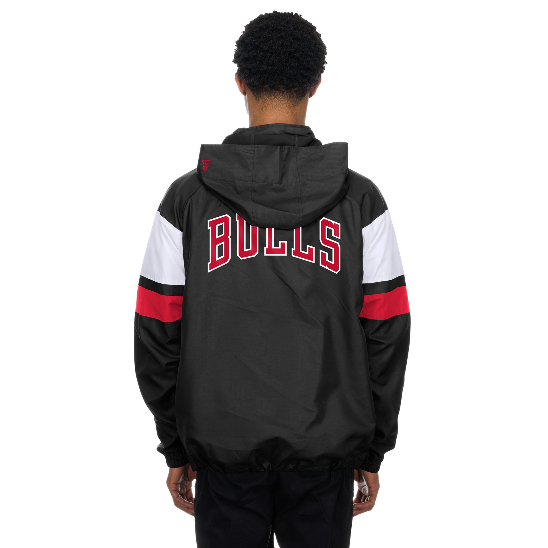 Chicago Bulls NBA Quarter Zip Windbreaker Jacket Black