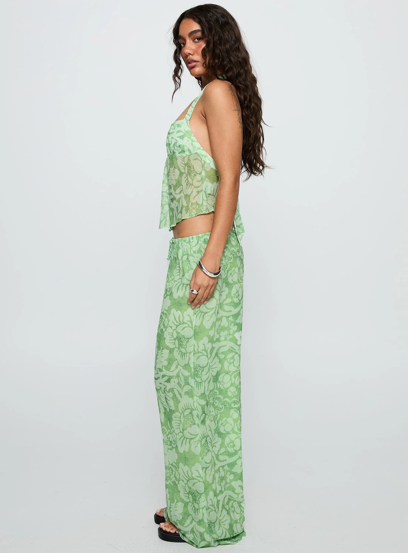 Finesse Pants Green Floral