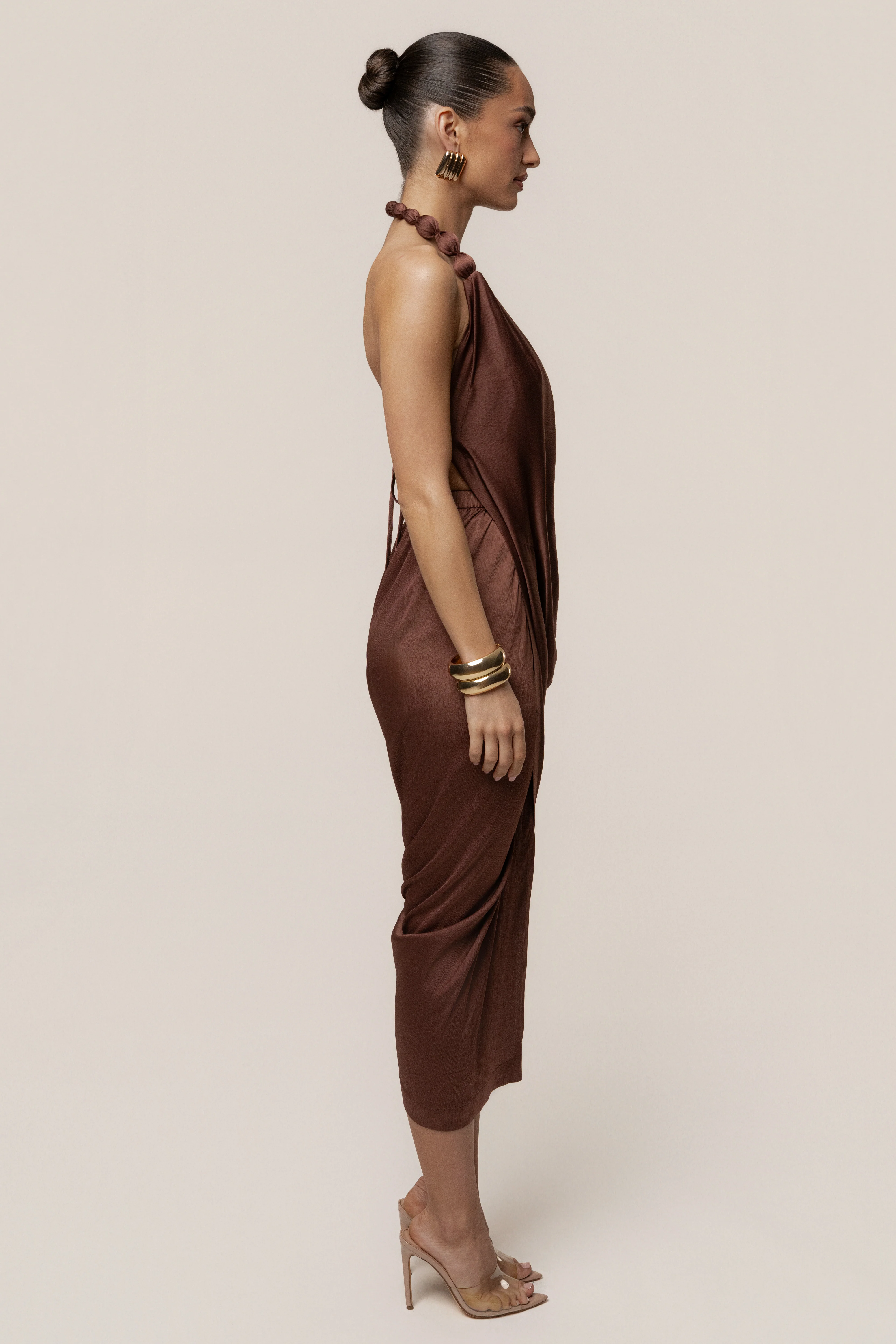Brown  Dolce Drape Dress