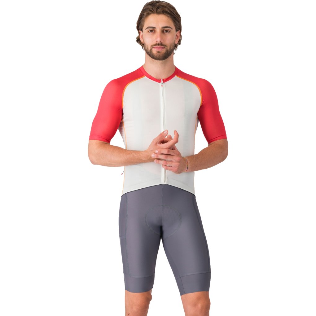 Castelli Unlimited Endurance 3 Jersey Men - ivory/rich red-vivid orange 065