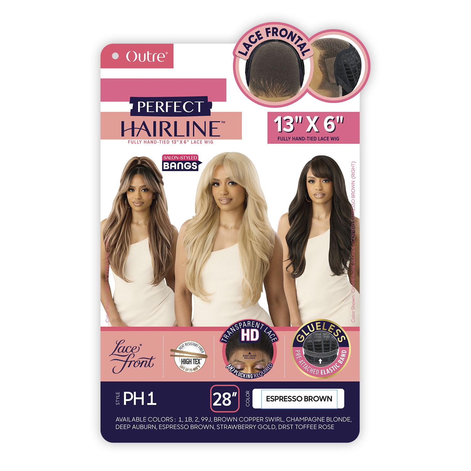 Outre HD Lace Frontal Wig Perfect Hairline Glueless Fully Hand-Tied 13X6 Lace Wig PH 1