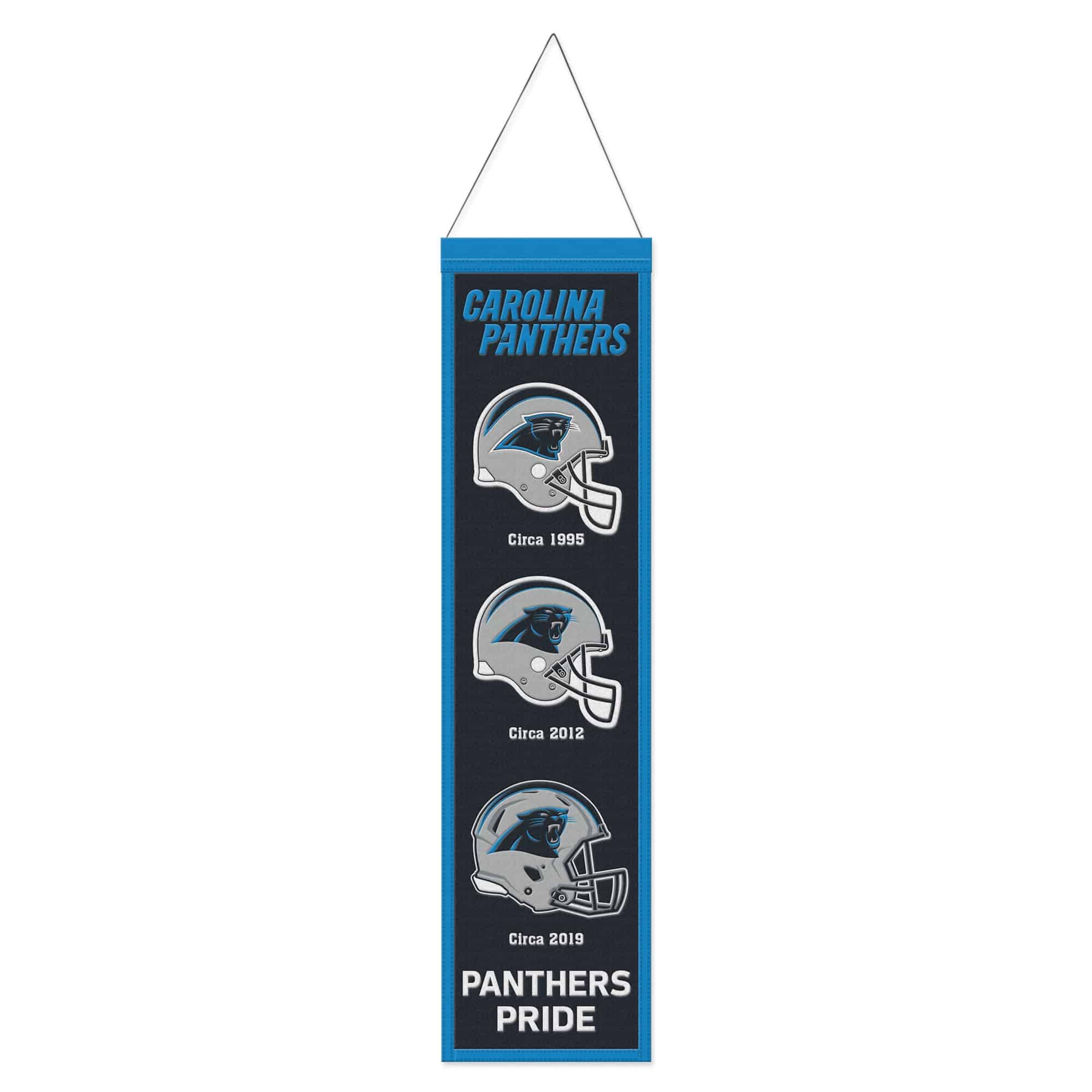 Carolina Panthers Logo Evolution NFL Wool Banner