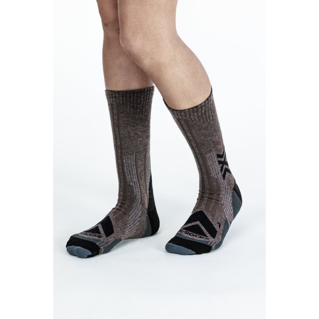 X-Socks Hike Perform Merino Crew Socks - dark sage/black
