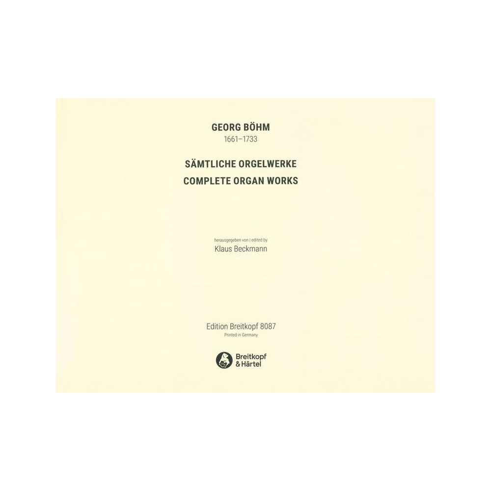 Breitkopf & Härtel Böhm Sämtliche Orgelwerke – Thomann Ireland